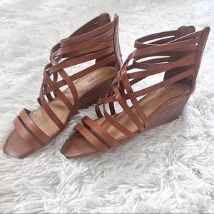 DSW Tan Wedge Sandals